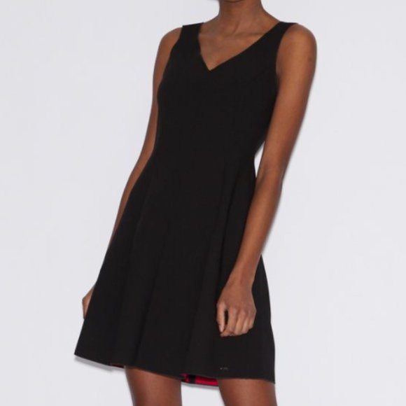 New Armani Exchange Black Double Faced Dress Size 2 - Picture 1 of 15